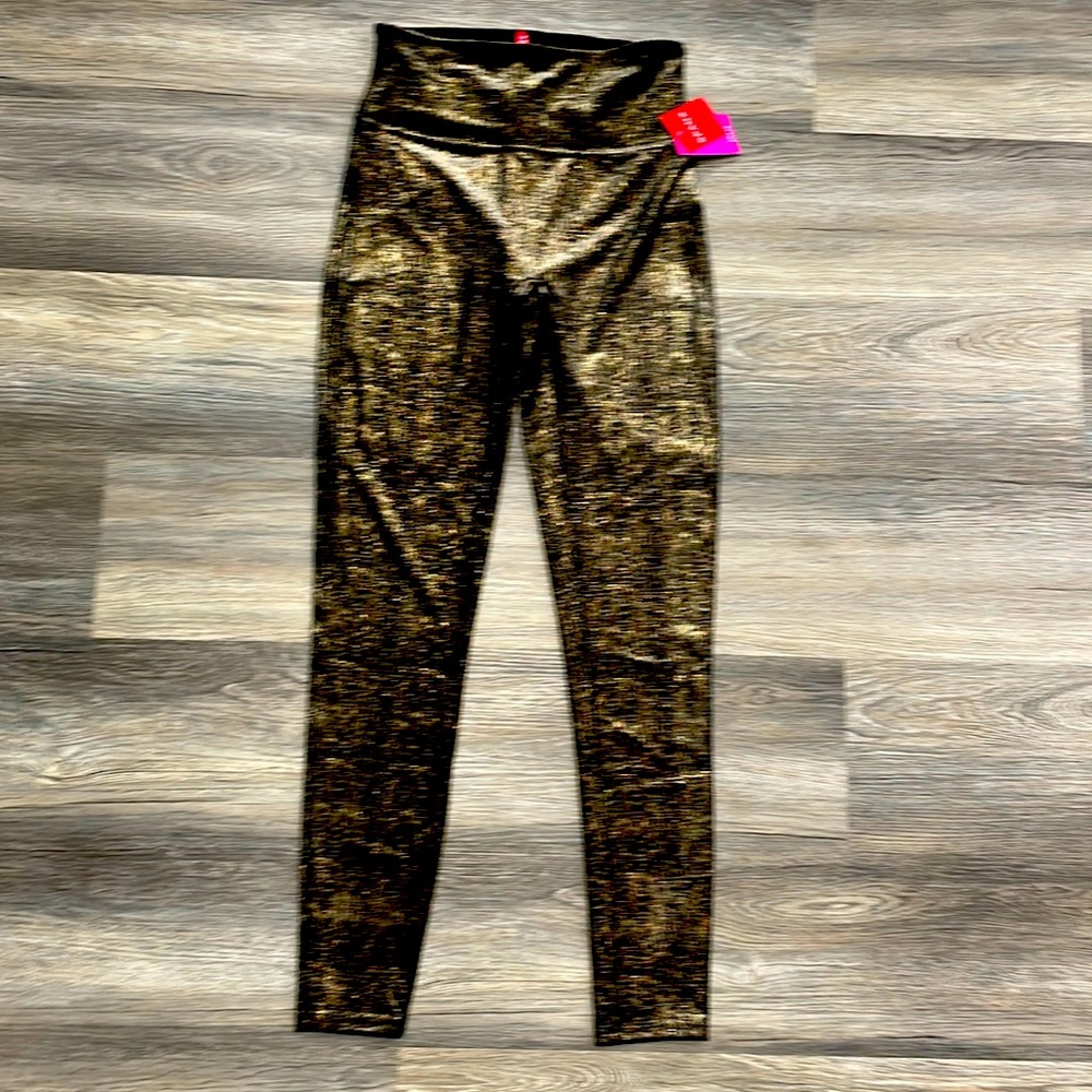Spanx black/gold Velvet Shine leggings NWT